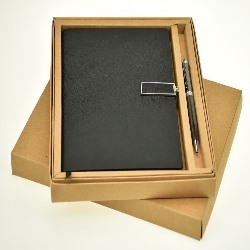 Black Notebook With  Pen  Gift Set